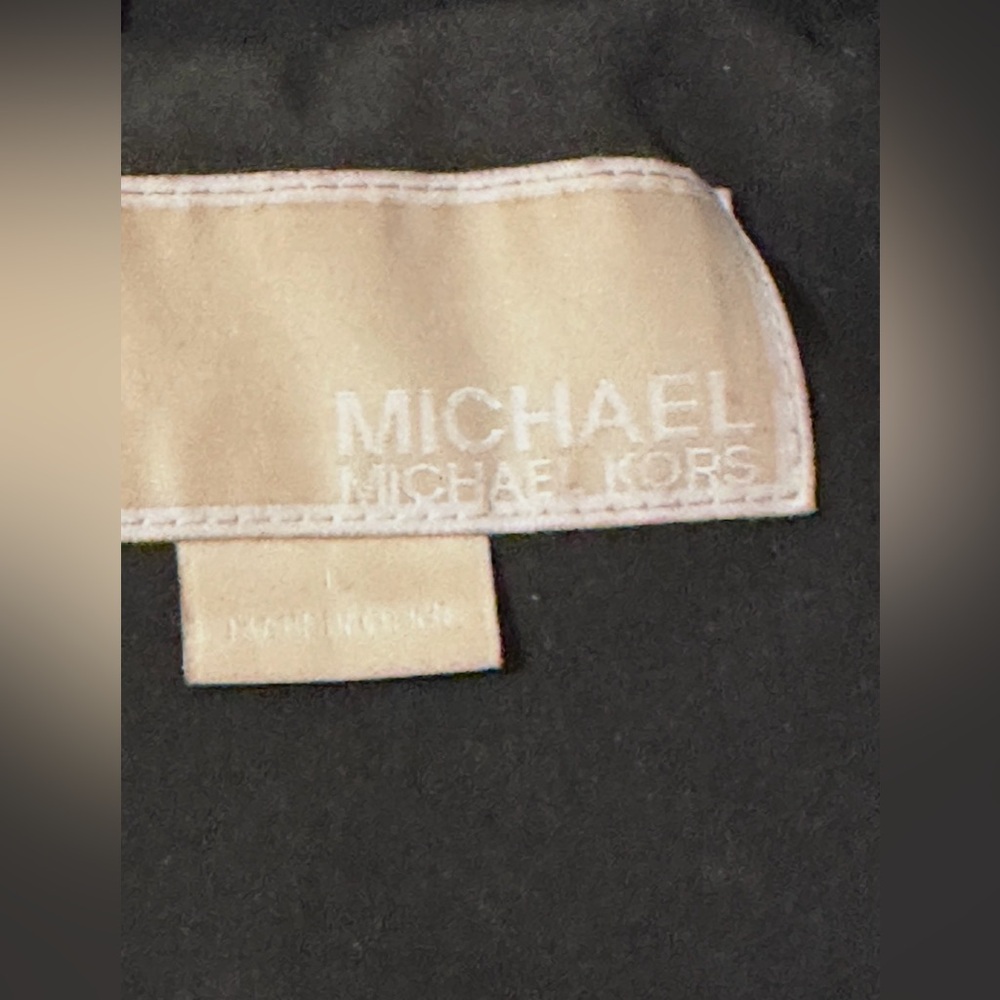 Michael Michael Kors Black Moto-Inspired Softshell Jacket tagged Large - Picture 6 of 7